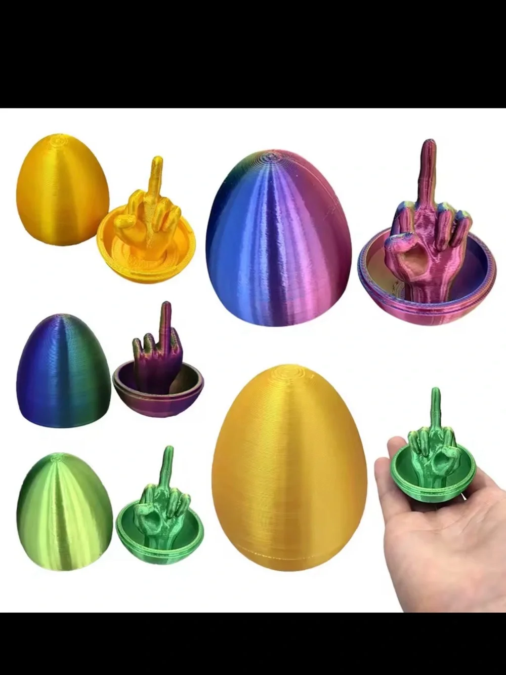 $3 Gold Surprise Egg with Middle Finger Reveal - Novelty Party Décor $3 WHEN BUN